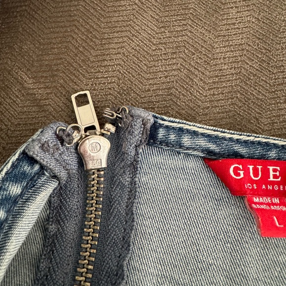 Guess denim corset bustier chain straps large - Picture 7 of 9